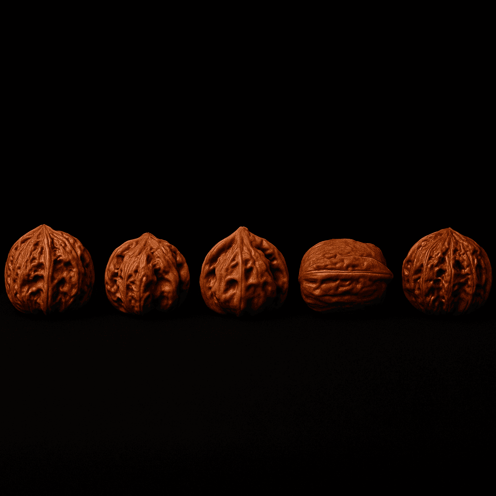 Close-up of polished Wenwan walnuts